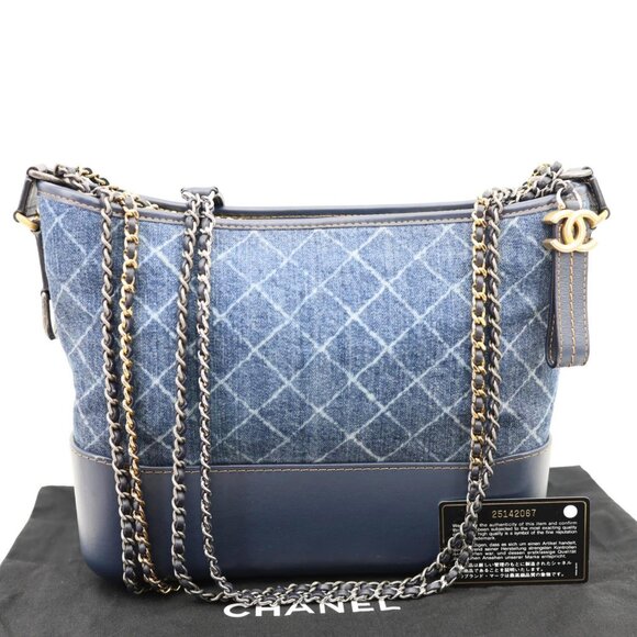 Chanel  Gabrielle Medium Denim Hobo Bag Blue - Picture 3 of 11